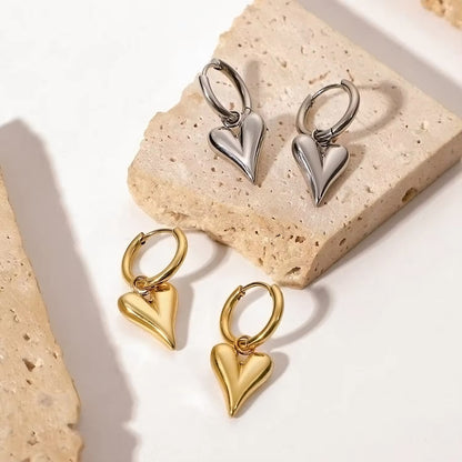 Minimalist Chic Heart Huggie Hoop Earrings earrings LUNARITY GARAGE   