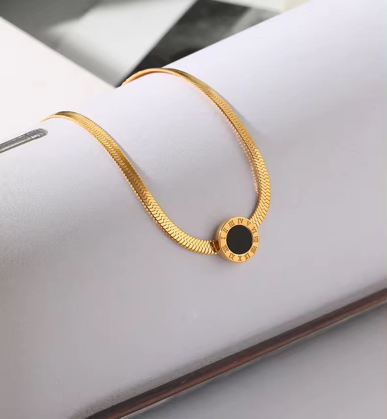 Elegant Roman Numerals Charm Chain Anklet anklet LUNARITY GARAGE