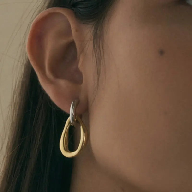 Minimalist Circles Metal Drop Earrings earrings LUNARITY GARAGE