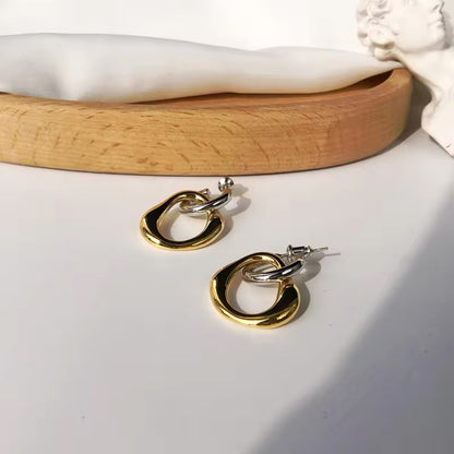 Minimalist Circles Metal Drop Earrings earrings LUNARITY GARAGE   