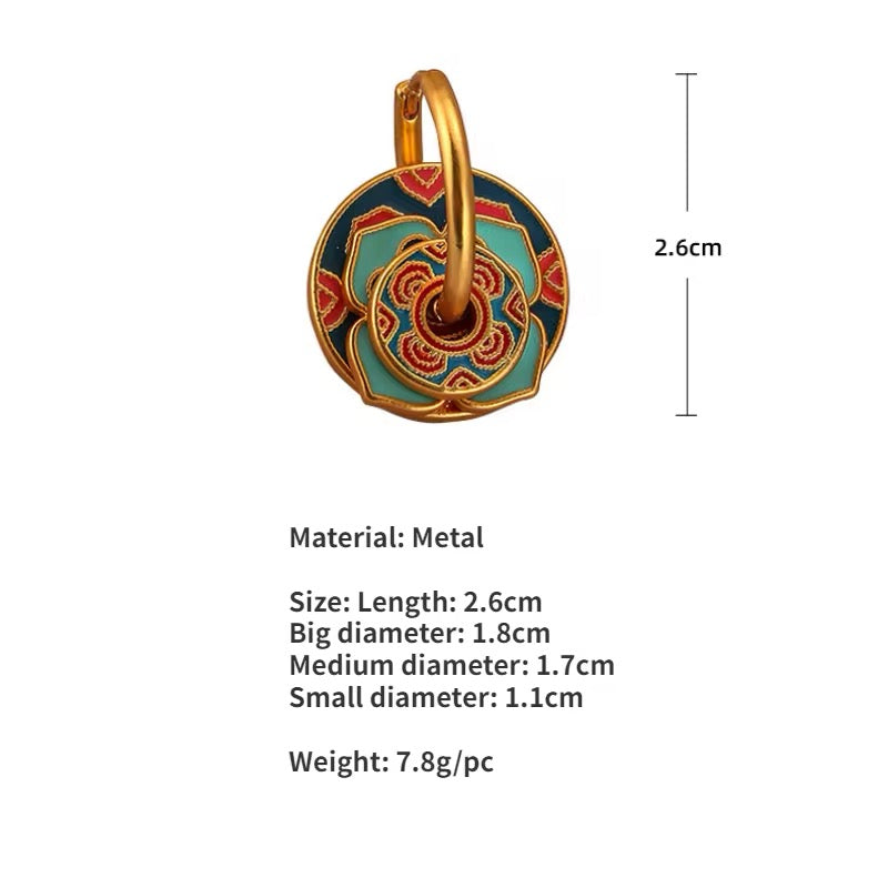 Vintage Luxury Minimalist Temperament Multiple Colors Enamel Flower Earrings earrings LUNARITY GARAGE