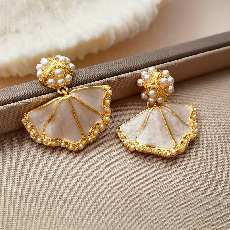 Mermaid Beauty Simulated Pearl Geometric Retro Drop Earring earrings LUNARITY GARAGE   