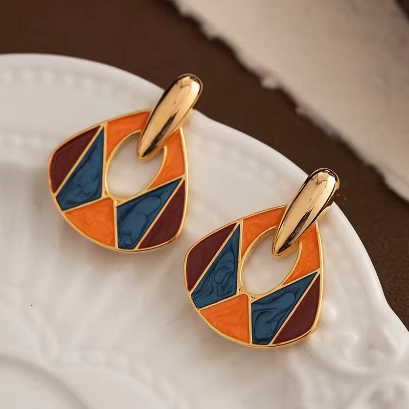 Retro Temperament Splicing Multicolor Enamel Earrings earrings LUNARITY GARAGE