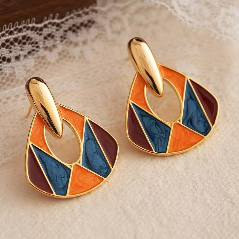 Retro Temperament Splicing Multicolor Enamel Earrings earrings LUNARITY GARAGE