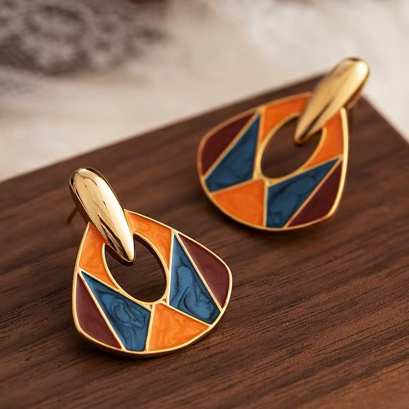 Retro Temperament Splicing Multicolor Enamel Earrings earrings LUNARITY GARAGE