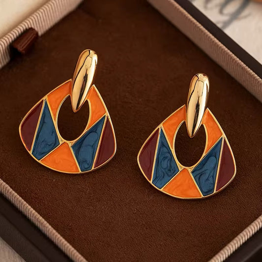 Retro Temperament Splicing Multicolor Enamel Earrings earrings LUNARITY GARAGE   