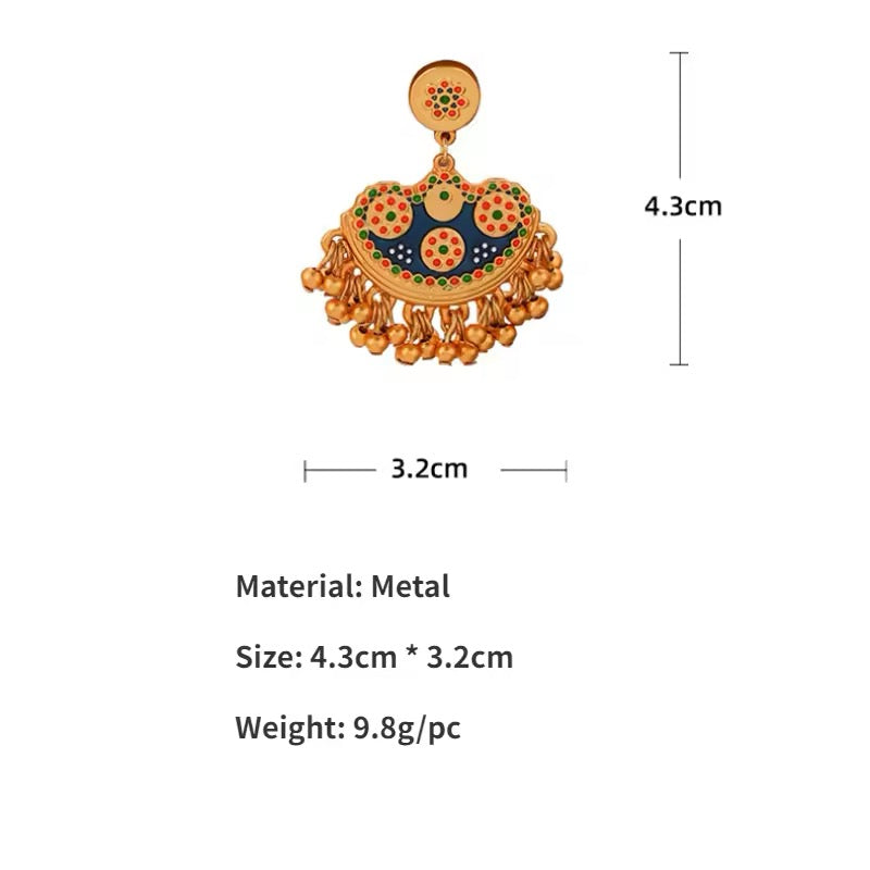 Vintage Ethnic Temperament Multicolor Enamel Bead Dangle Earrings earrings LUNARITY GARAGE