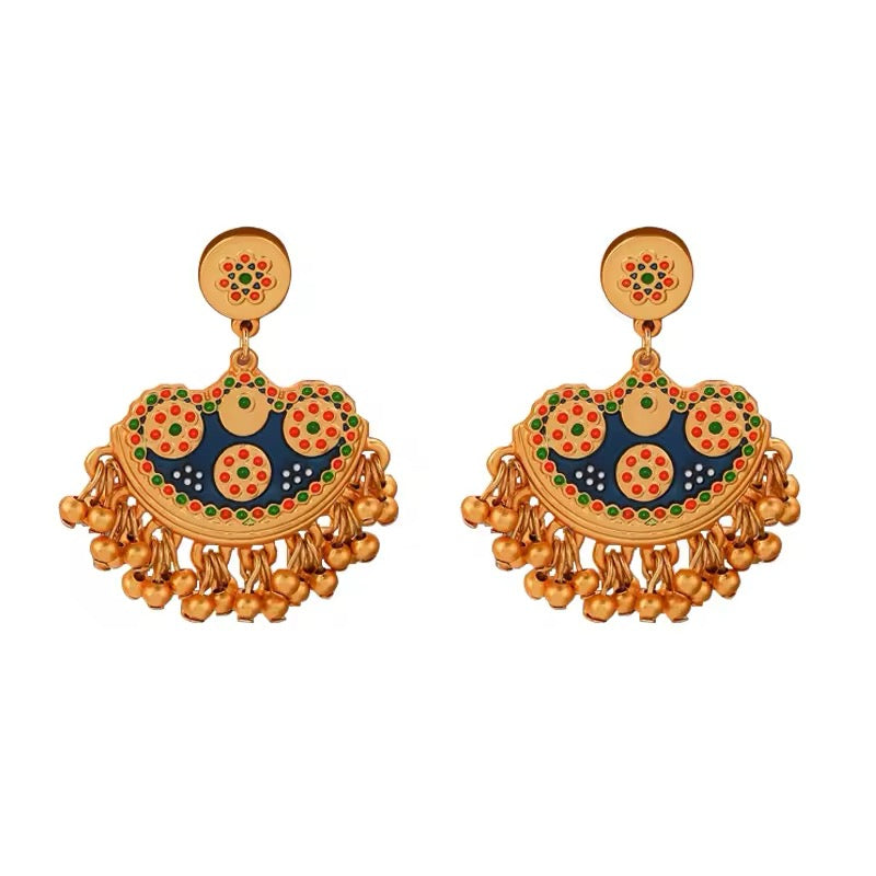 Vintage Ethnic Temperament Multicolor Enamel Bead Dangle Earrings earrings LUNARITY GARAGE