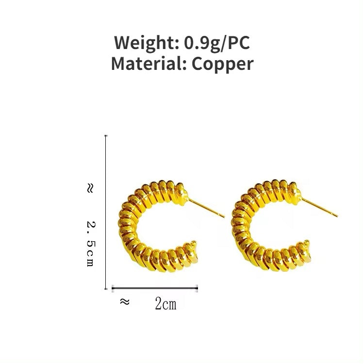 Minimalist Vintage C-Shaped Hoop Earrings earrings LUNARITY GARAGE