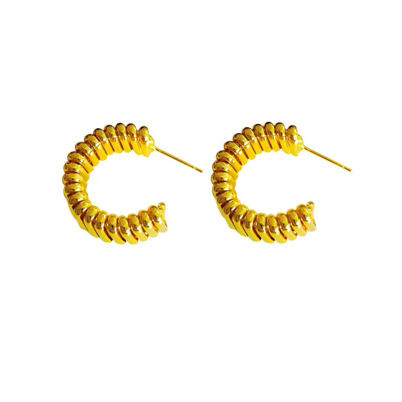 Minimalist Vintage C-Shaped Hoop Earrings earrings LUNARITY GARAGE   