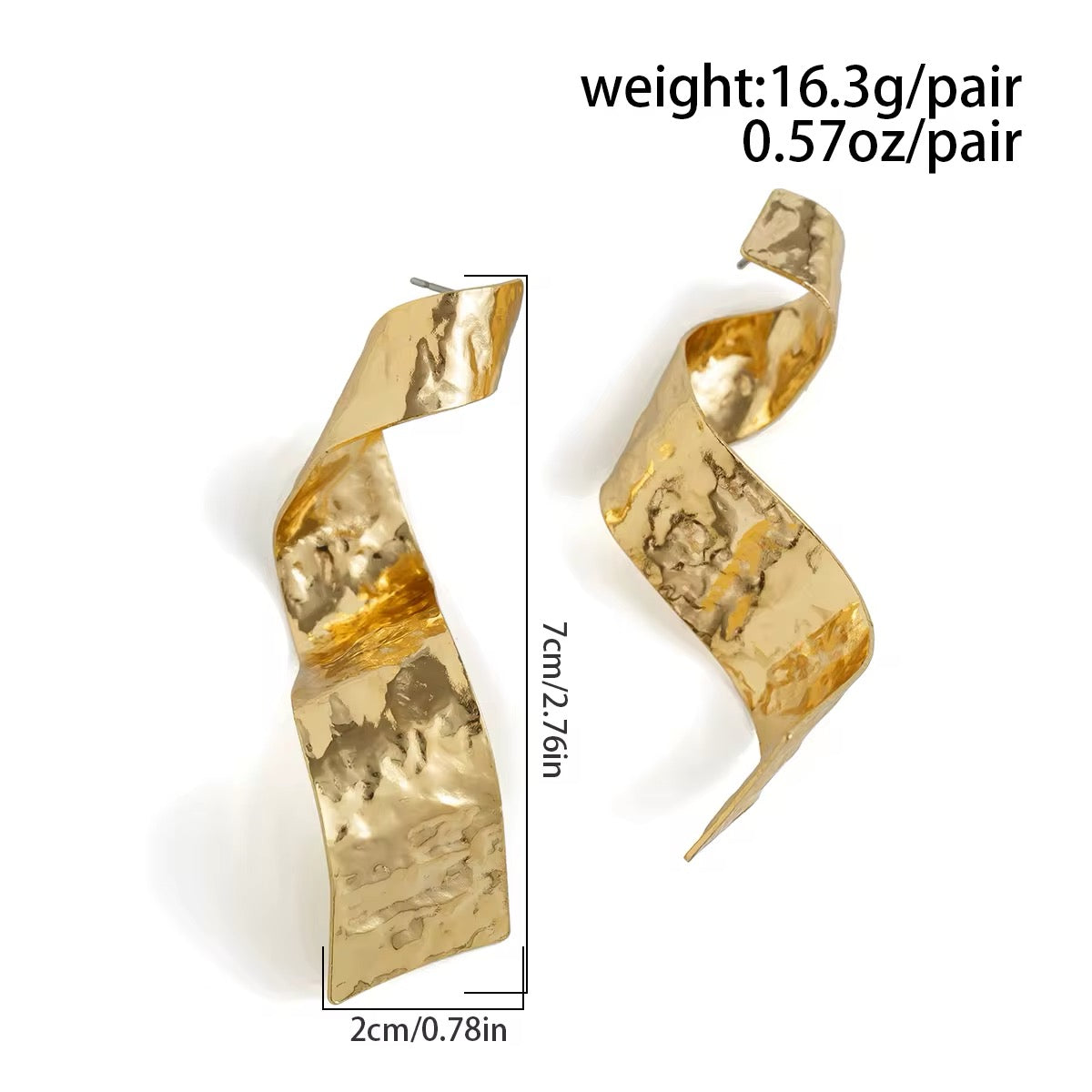 Creative Metal Thick Wave Shaped Drop Earrings earrings LUNARITY GARAGE