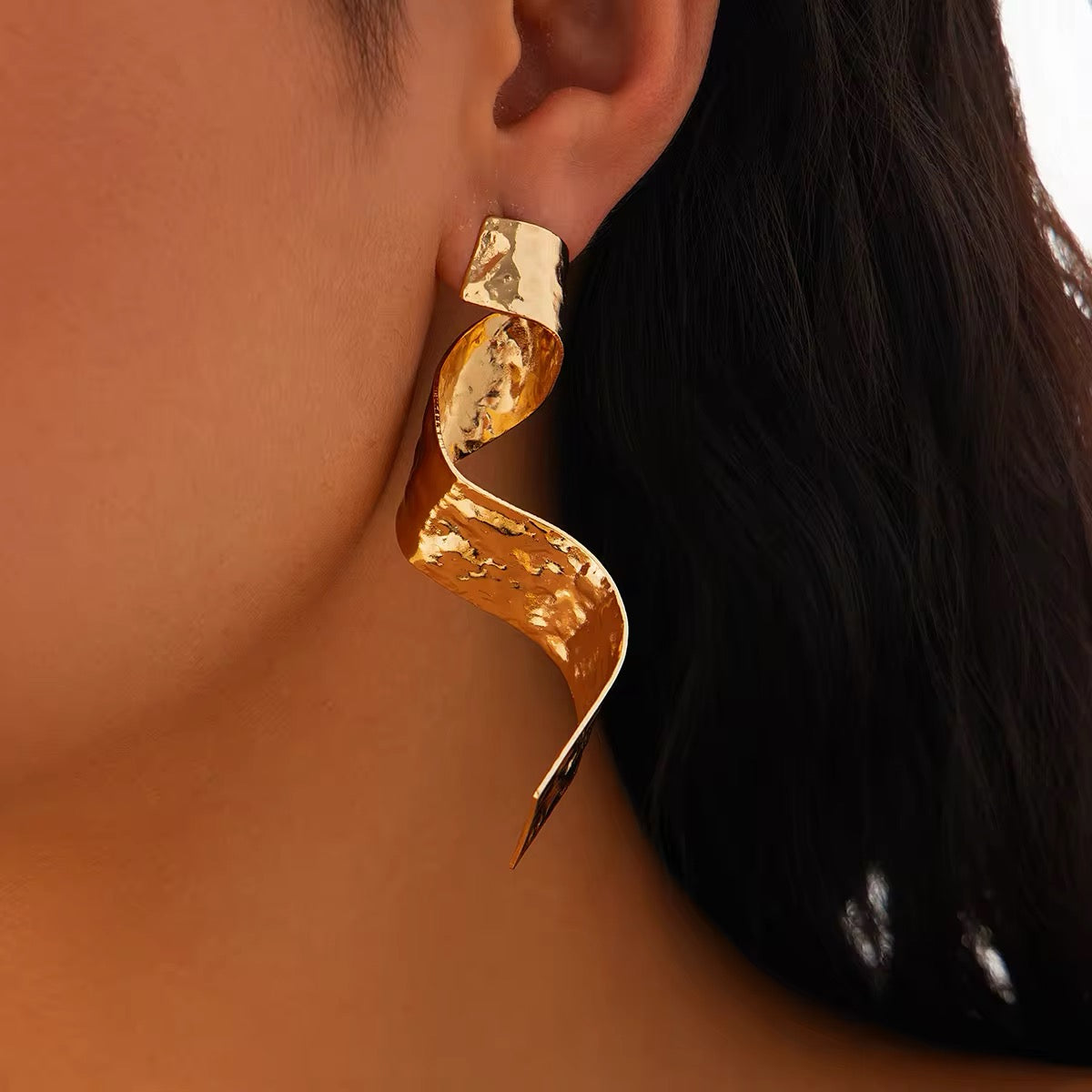 Creative Metal Thick Wave Shaped Drop Earrings earrings LUNARITY GARAGE   