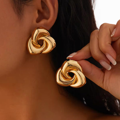 Charm Spiral Flower Stud Earrings earrings LUNARITY GARAGE   