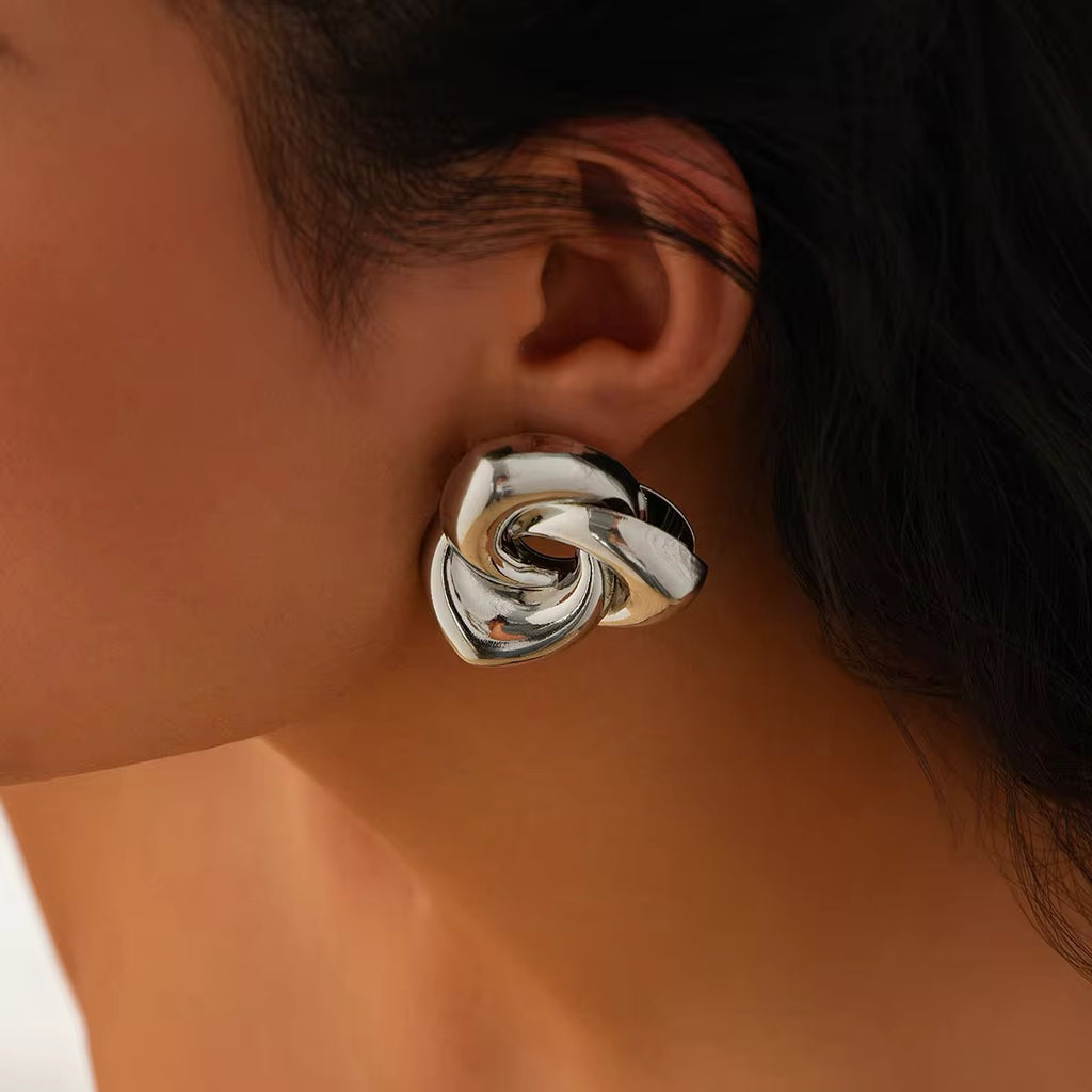 Charm Spiral Flower Stud Earrings earrings LUNARITY GARAGE   