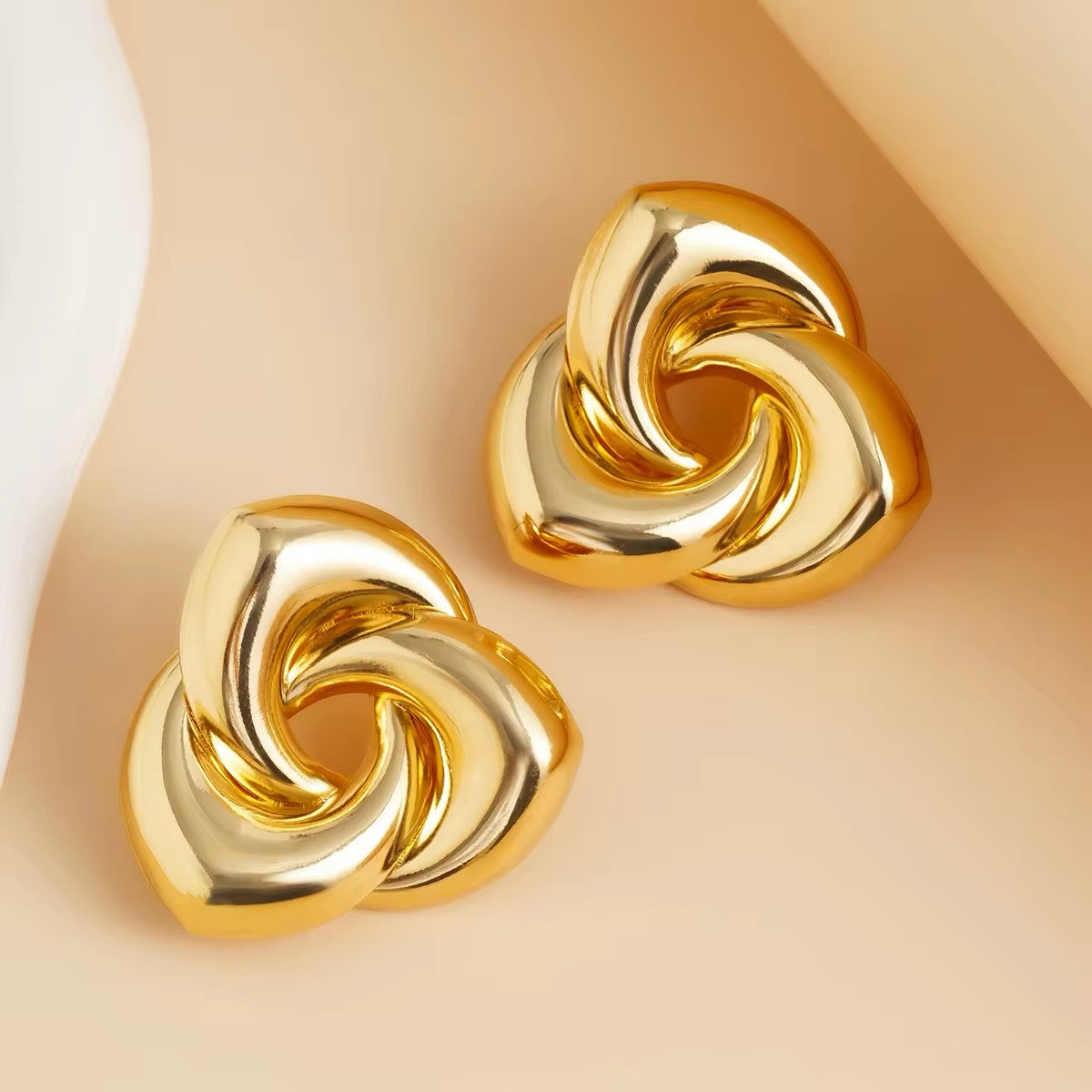 Charm Spiral Flower Stud Earrings earrings LUNARITY GARAGE Gold  