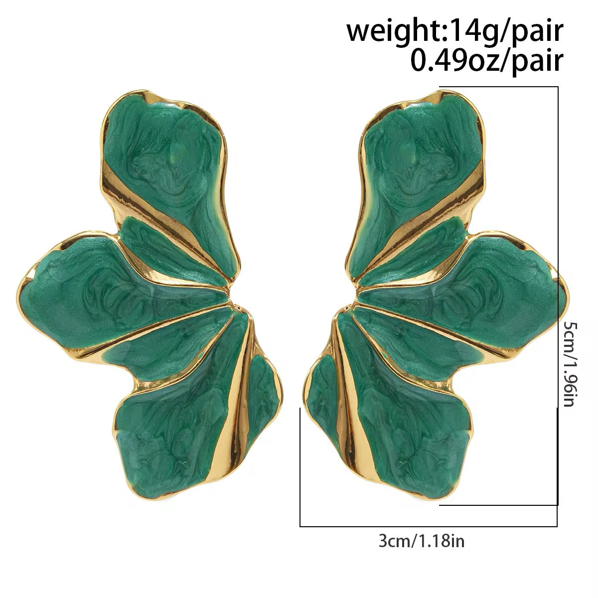 Asymmetric Charming Enamel Flower Petal Stud Earrings earrings LUNARITY GARAGE