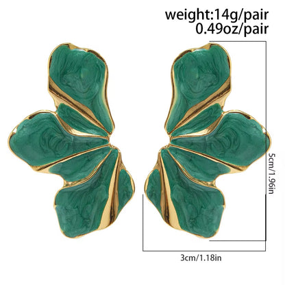 Asymmetric Charming Enamel Flower Petal Stud Earrings earrings LUNARITY GARAGE   