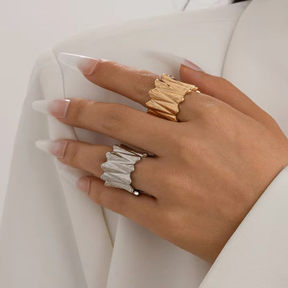 Modern Irregular Metal Wave Pleated Ring ring LUNARITY GARAGE   