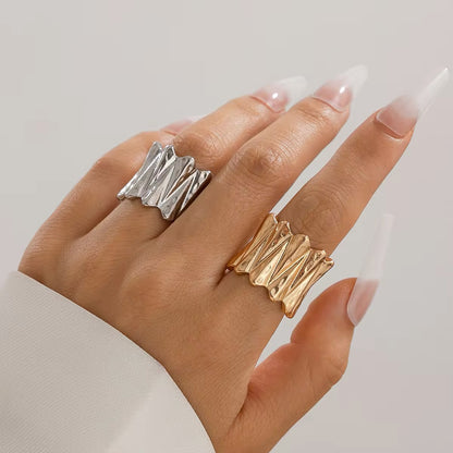 Modern Irregular Metal Wave Pleated Ring ring LUNARITY GARAGE   