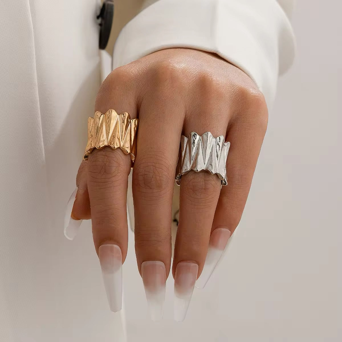 Modern Irregular Metal Wave Pleated Ring ring LUNARITY GARAGE   