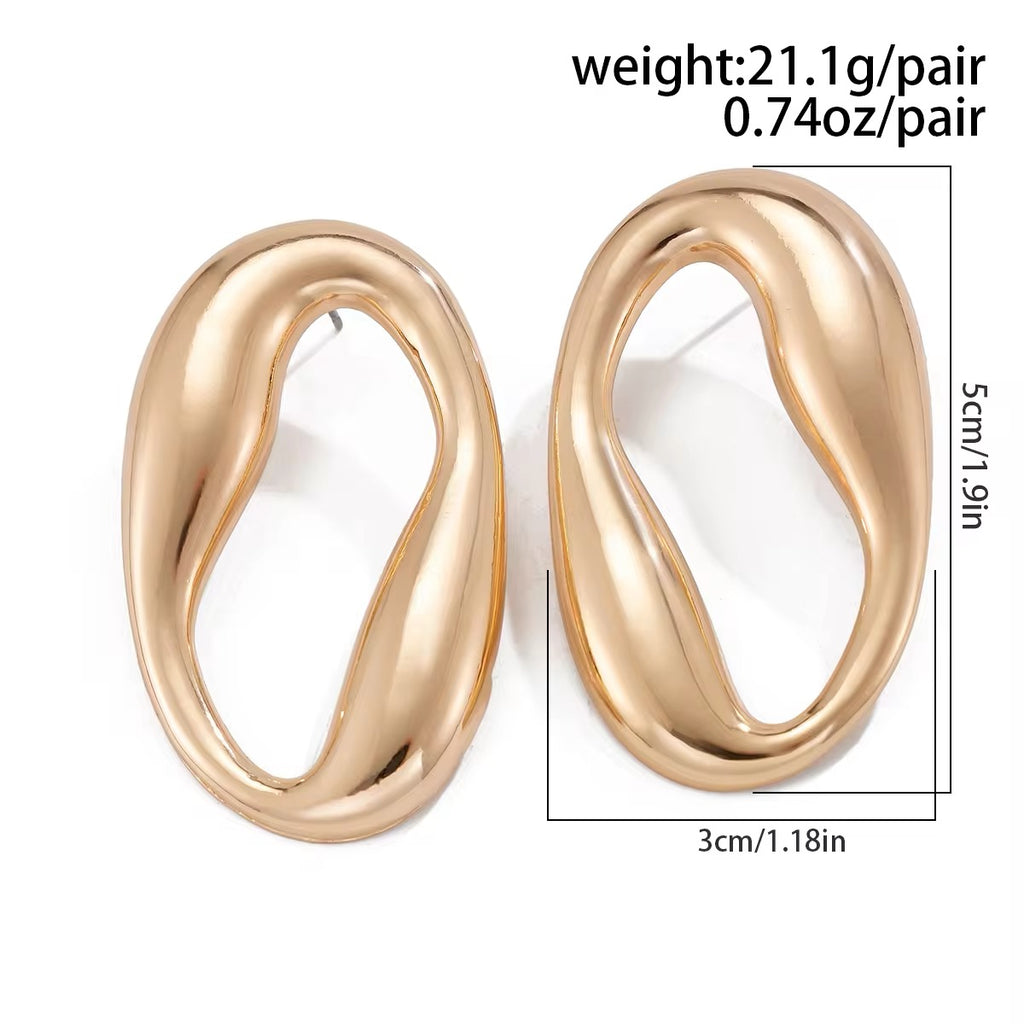 Creative Irregular Hollow Circle Metal Stud Earrings earrings LUNARITY GARAGE   
