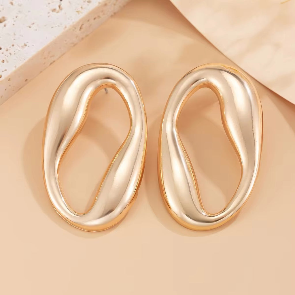 Creative Irregular Hollow Circle Metal Stud Earrings earrings LUNARITY GARAGE   