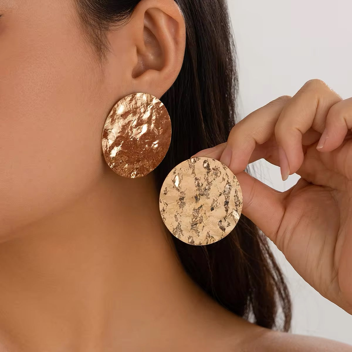 Unique Melting Circle Surface Shaped Stud Earrings earrings LUNARITY GARAGE