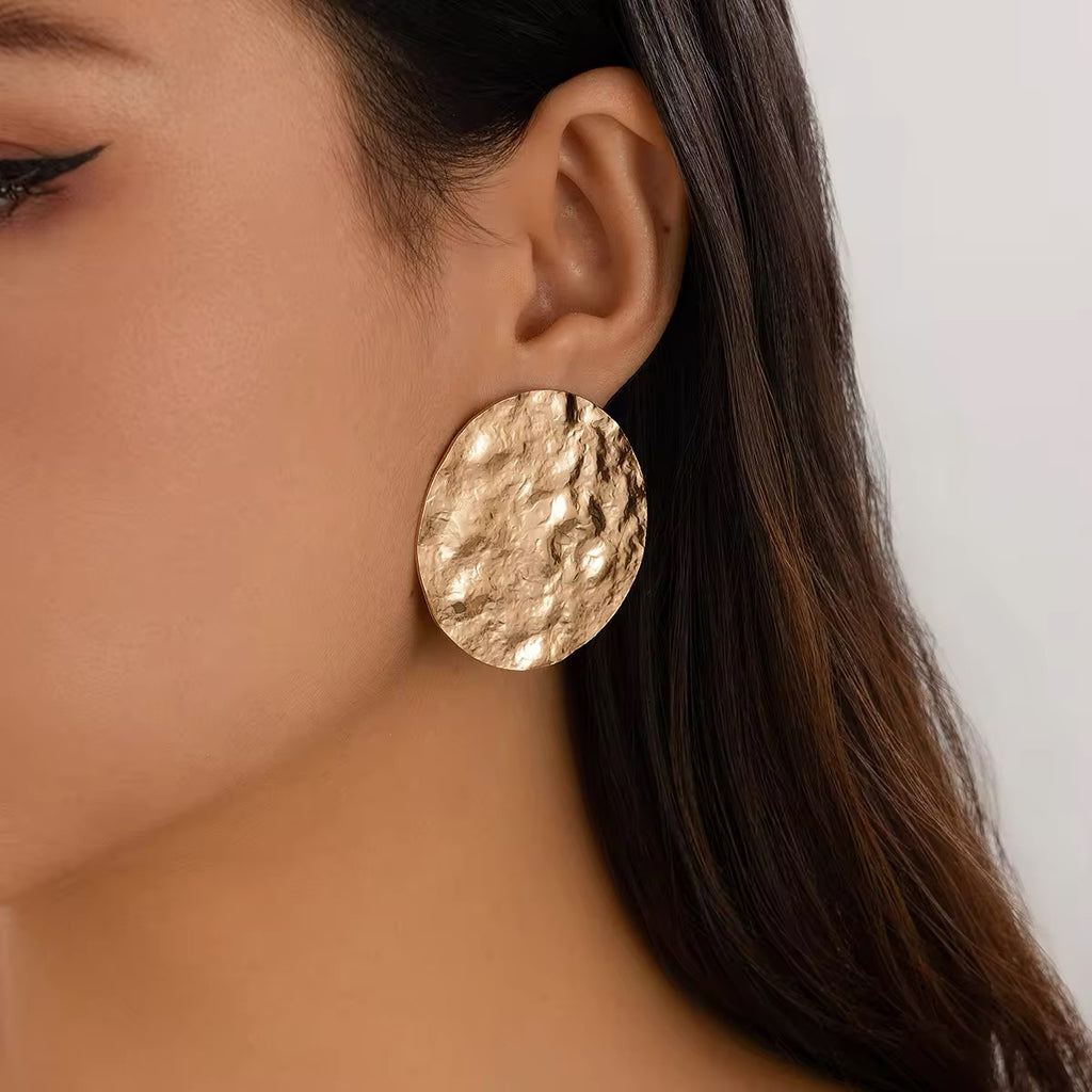 Unique Melting Circle Surface Shaped Stud Earrings earrings LUNARITY GARAGE   