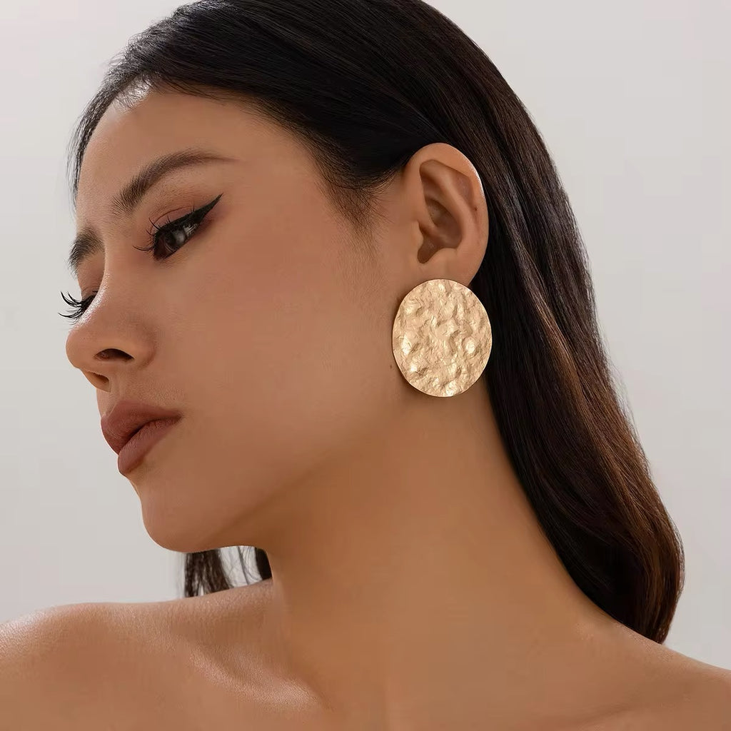 Unique Melting Circle Surface Shaped Stud Earrings earrings LUNARITY GARAGE   