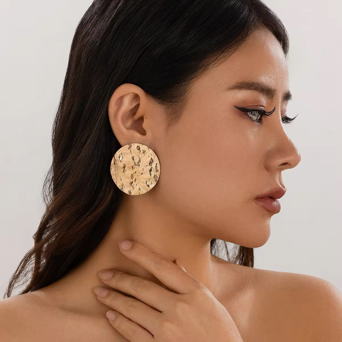 Unique Melting Circle Surface Shaped Stud Earrings earrings LUNARITY GARAGE