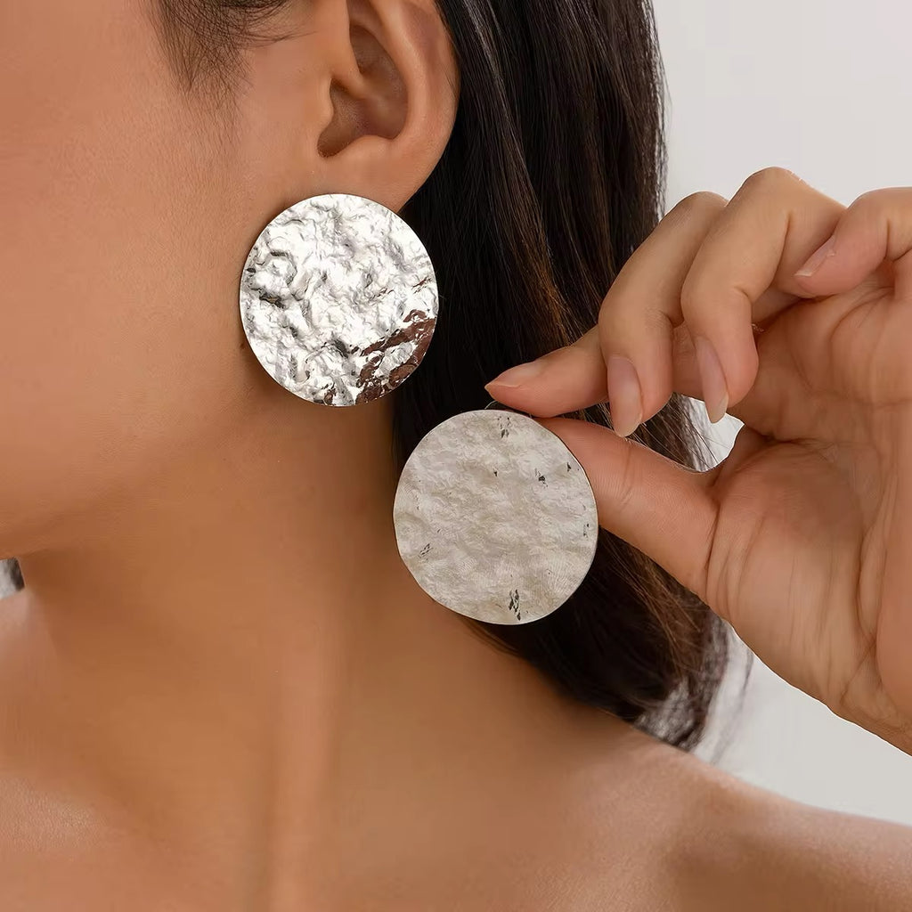 Unique Melting Circle Surface Shaped Stud Earrings earrings LUNARITY GARAGE   