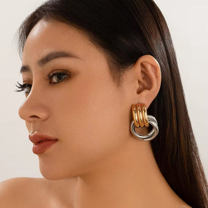 Creative Multilayer Round Circle Stud Earrings earrings LUNARITY GARAGE   