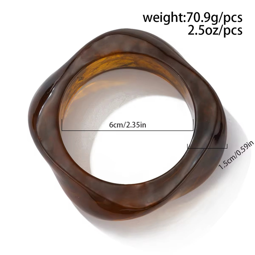 Retro Aesthetic Exaggerated Irregular Big Acrylic Bangle Bracelets bracelets LUNARITY GARAGE   
