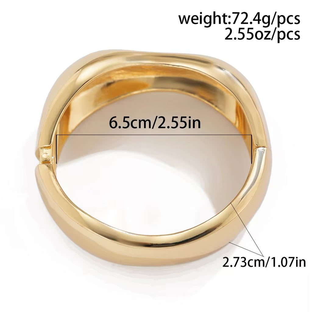 Classic Exaggerated Smooth Glossy Metal Wide Bangles Bracelet bracelets LUNARITY GARAGE   