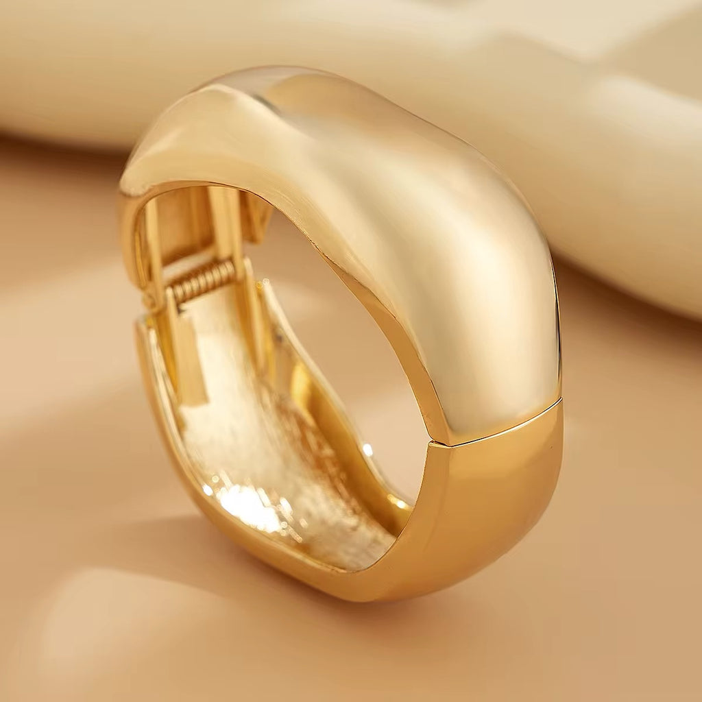 Classic Exaggerated Smooth Glossy Metal Wide Bangles Bracelet bracelets LUNARITY GARAGE   