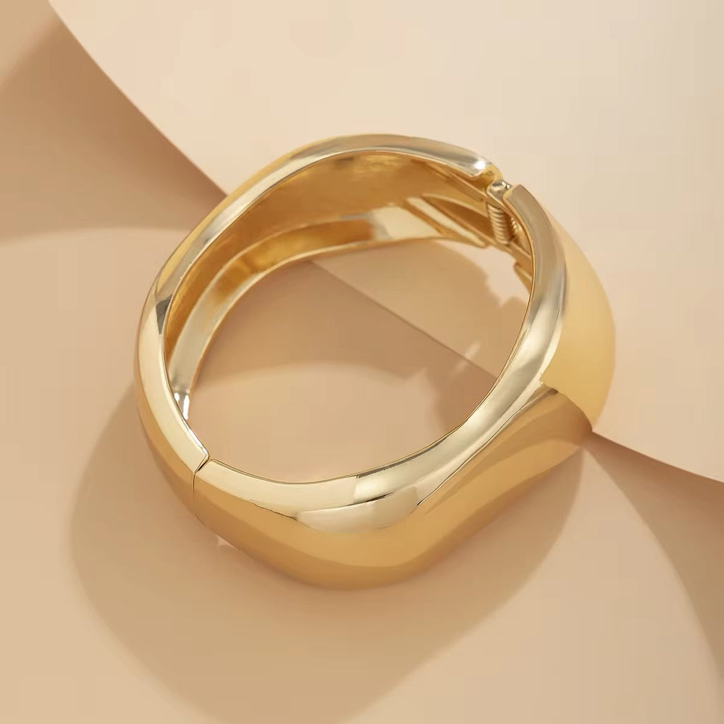 Classic Exaggerated Smooth Glossy Metal Wide Bangles Bracelet bracelets LUNARITY GARAGE   