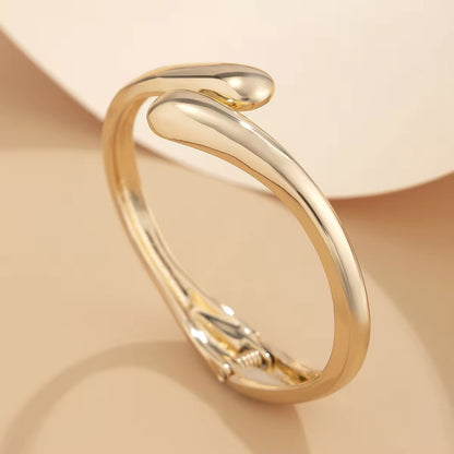 Classic Simple Charm Smooth Metal Water Drop Shaped Bangles bracelets LUNARITY GARAGE   