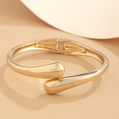 Classic Simple Charm Smooth Metal Water Drop Shaped Bangles bracelets LUNARITY GARAGE   