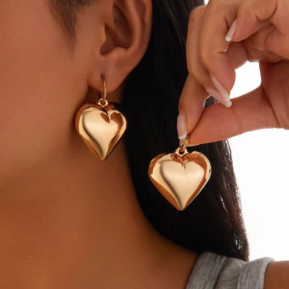 Sweet Chubby Smooth Love Heart Drop Earrings earrings LUNARITY GARAGE