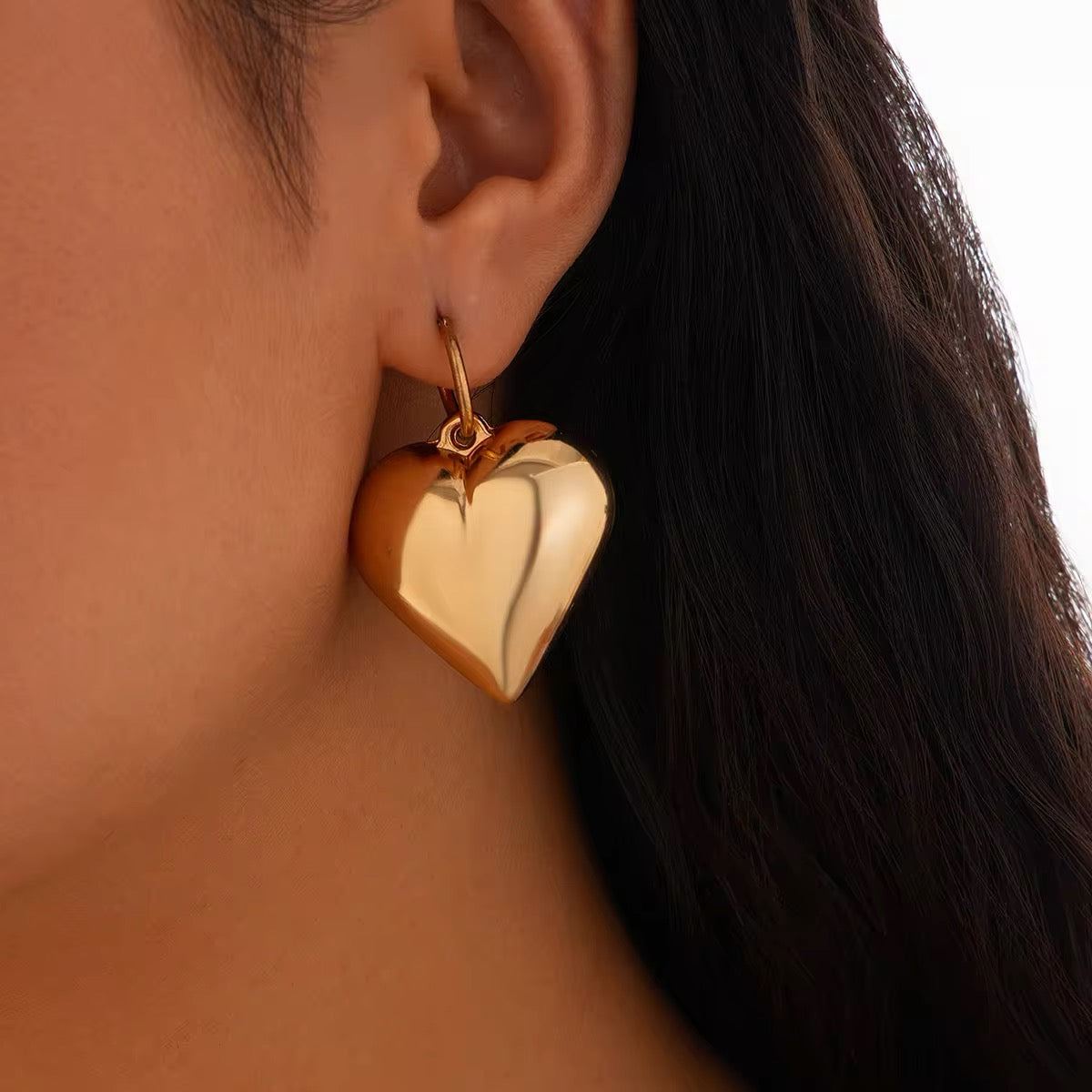 Sweet Chubby Smooth Love Heart Drop Earrings earrings LUNARITY GARAGE