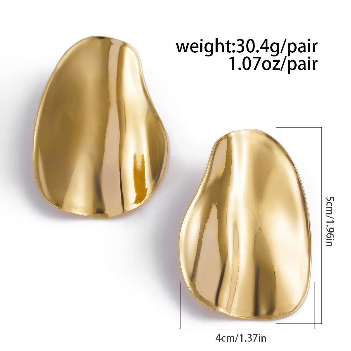 Elegant Irregular Metal Pleated Stud Earrings earrings LUNARITY GARAGE