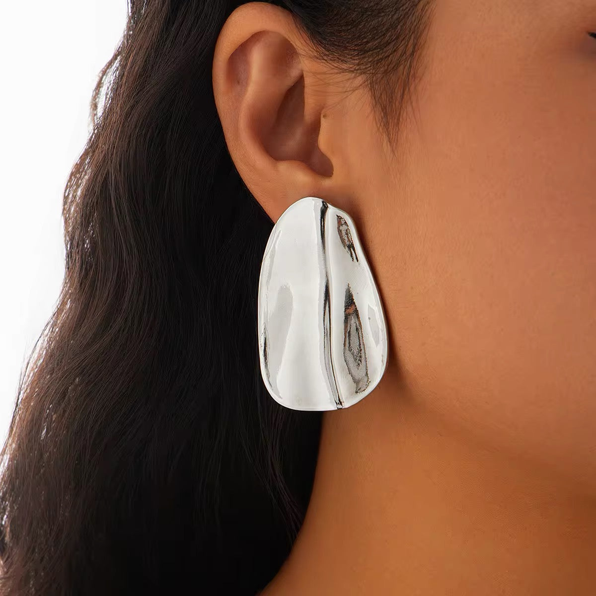 Elegant Irregular Metal Pleated Stud Earrings earrings LUNARITY GARAGE