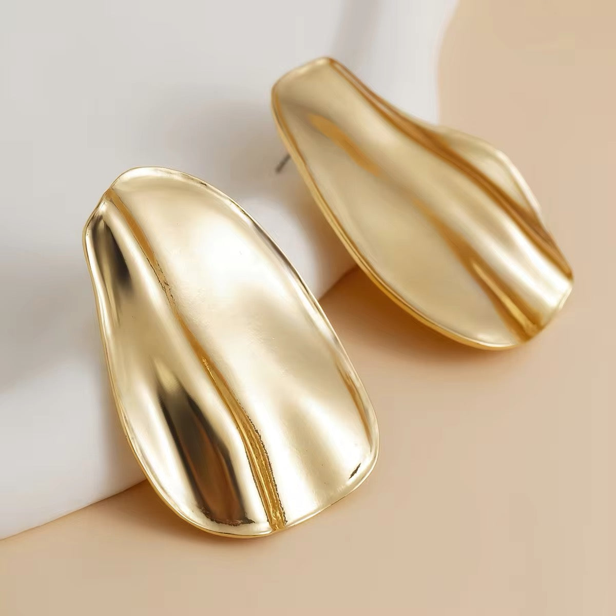 Elegant Irregular Metal Pleated Stud Earrings earrings LUNARITY GARAGE