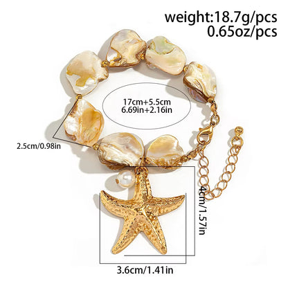 Boho Exquisite Gold Starfish Charm Bracelet bracelets LUNARITY GARAGE   