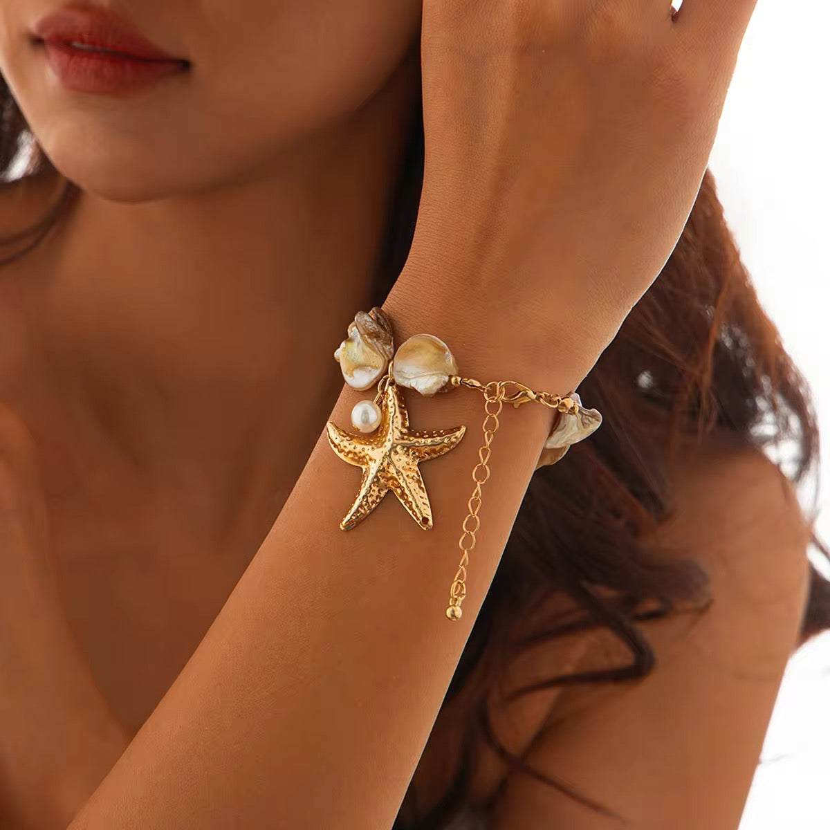 Boho Exquisite Gold Starfish Charm Bracelet bracelets LUNARITY GARAGE   