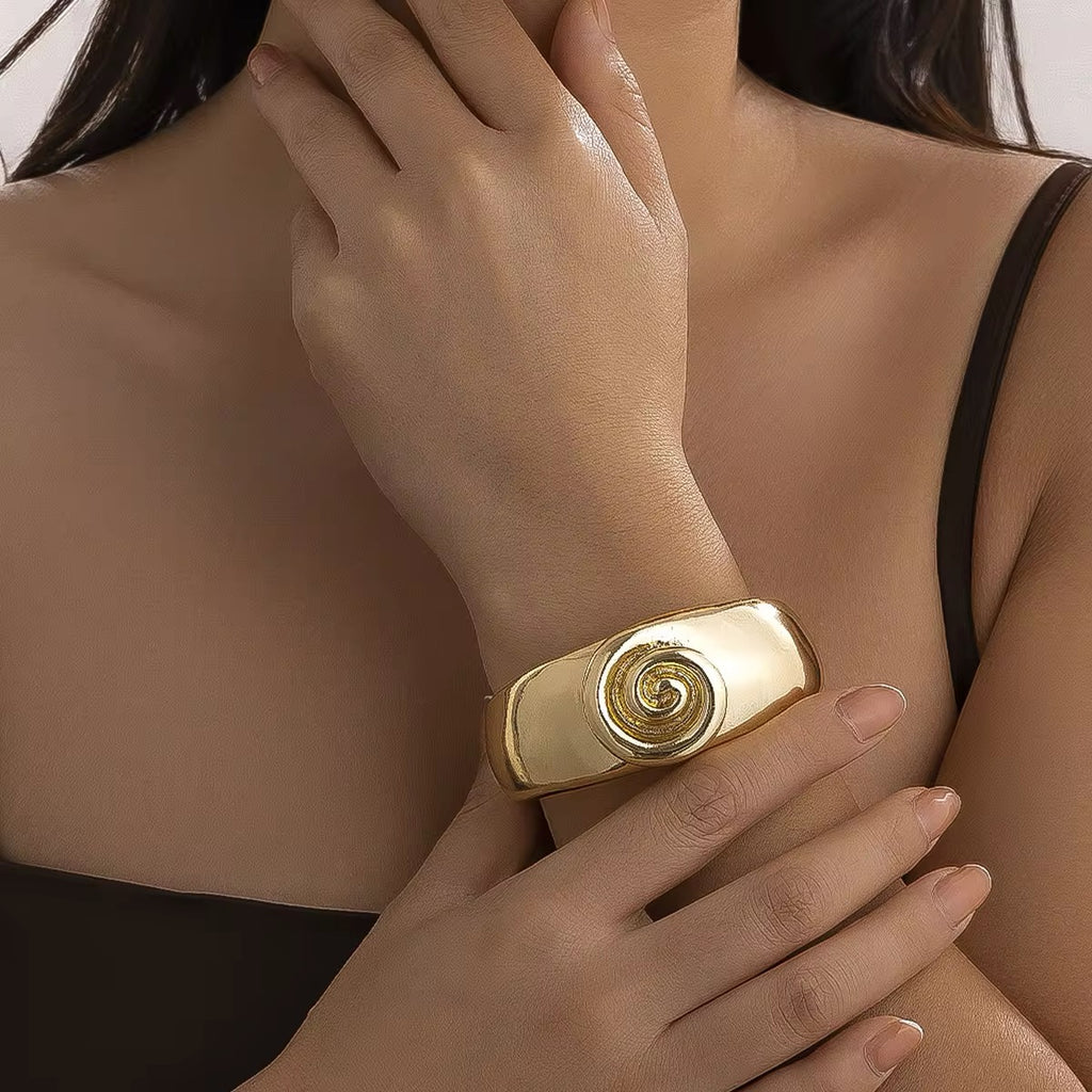 Creative Spiral Conch Symbol Bangles Bracelet bracelets LUNARITY GARAGE Gold  