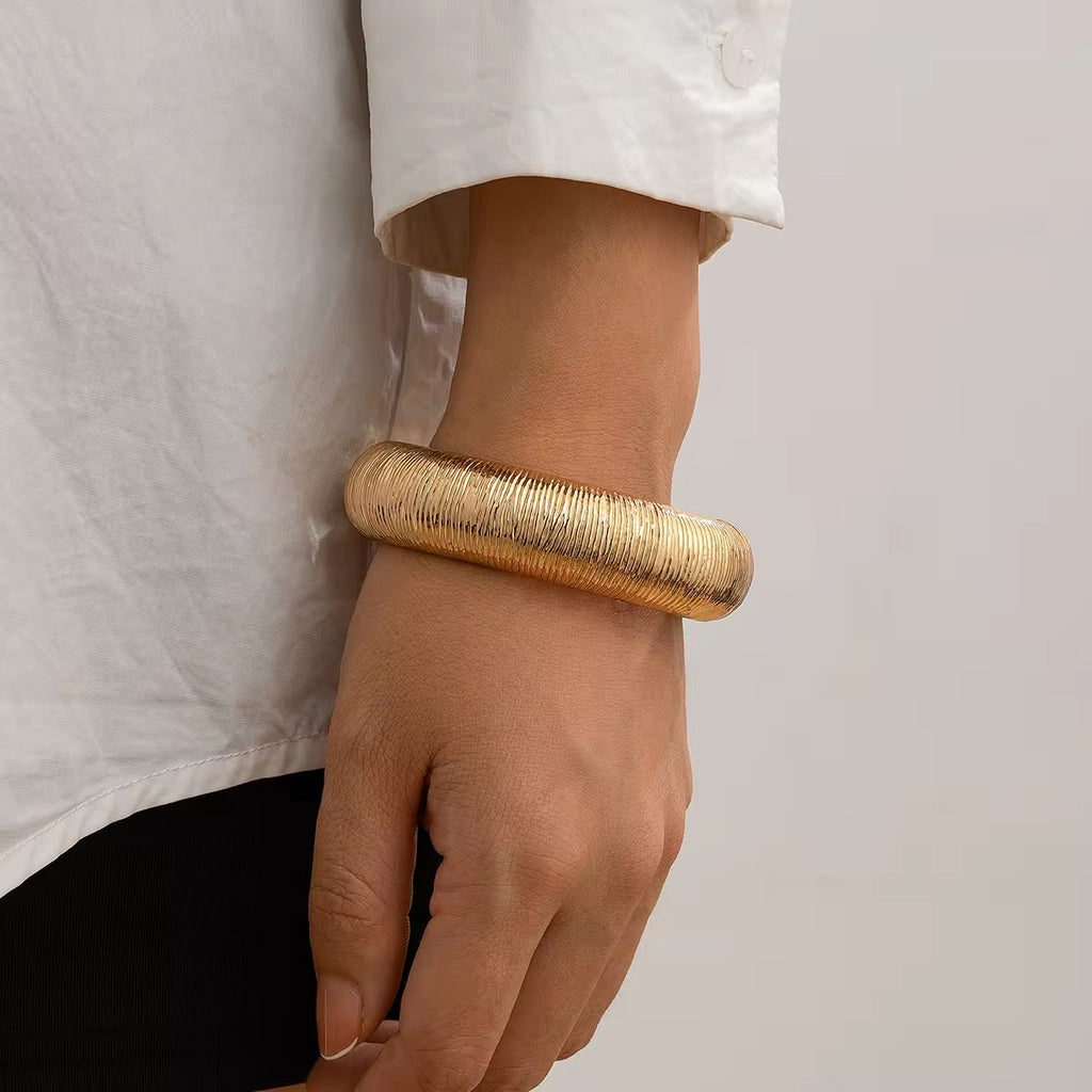 Vintage Gold Color Rough Surface Bangles Bracelet bracelets LUNARITY GARAGE   