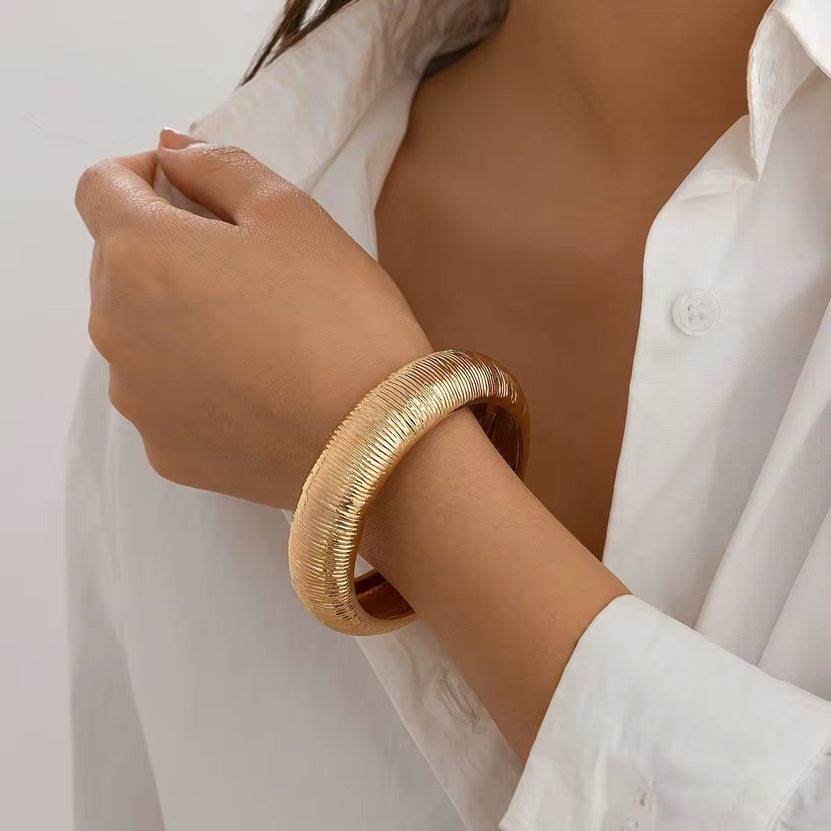 Vintage Gold Color Rough Surface Bangles Bracelet bracelets LUNARITY GARAGE