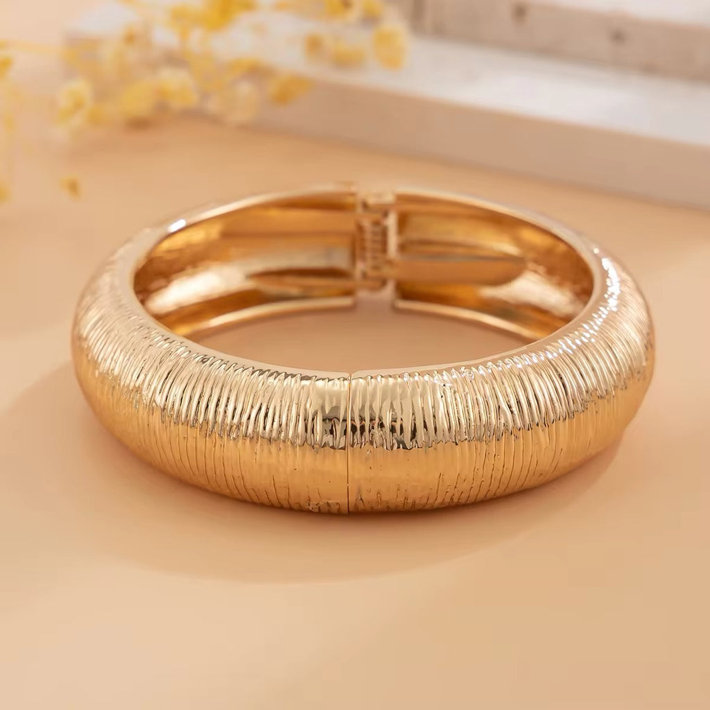 Vintage Gold Color Rough Surface Bangles Bracelet bracelets LUNARITY GARAGE   