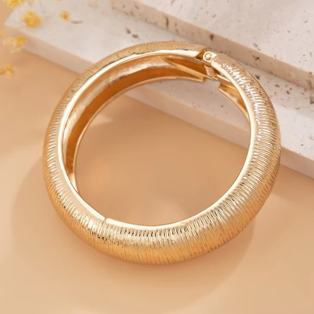 Vintage Gold Color Rough Surface Bangles Bracelet bracelets LUNARITY GARAGE   